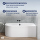 Миниатюра изображения товара Ванна акриловая Lauter Bliss 170 P / 21201072P (с каркасом и сифоном 21Y32002 белый)