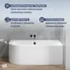 Миниатюра изображения товара Ванна акриловая Lauter Bliss 170 P / 21201072P (с ножками, лицевым экраном белого цвета и сифоном 21Y11020 хром)