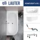 Миниатюра изображения товара Ванна акриловая Lauter Bliss 170 P / 21201072P (с ножками, лицевым экраном белого цвета и сифоном 21Y11020 хром)