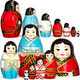 Миниатюра изображения товара Матрешка сувенирная Брестская Фабрика Сувениров С пандой и девушками в традиционных китайских платьях / 7349