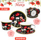 Миниатюра изображения товара Набор для чая/кофе Elan Gallery Маки на черном New Bone China / 420673_6