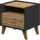 Миниатюра изображения товара Прикроватная тумба ELVA Нодо NEM01T-2S-500/400/540 (02) (дуб вотан/графит)