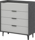 Миниатюра изображения товара Комод ELVA Эссен NEM04T-4S-930/400/1020 (29) (металл бруклин/лунный камень)