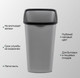 Миниатюра изображения товара Мусорное ведро Violet Tandem 843358 (33л, сер.металлик/черный)