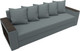 Миниатюра изображения товара Диван Лига Диванов Дубай Лайт полки слева / 132282L (рогожка Амур 07 серый)