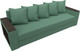 Миниатюра изображения товара Диван Лига Диванов Дубай Лайт полки слева / 132284L (рогожка Амур 11 зеленый)