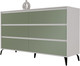 Миниатюра изображения товара Комод Рэйгрупп Aleksa РГ-06-ВZС ARG-6-ВZС (белый премиум/зеленый самшит/черный)