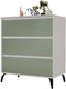 Миниатюра изображения товара Комод Рэйгрупп Aleksa РГ-03-ВZС ARG-3-ВZС (белый премиум/зеленый самшит/черный)