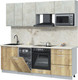 Миниатюра изображения товара Кухонный гарнитур Интерлиния Мила Лайт 2.25-ПМ4  (бетон лайт/дуб золотой/опал светлый)