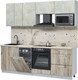 Миниатюра изображения товара Кухонный гарнитур Интерлиния Мила Лайт 2.25-ПМ4 (бетон лайт/дуб серый/бискайская сосна)