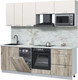 Миниатюра изображения товара Кухонный гарнитур Интерлиния Мила Лайт 2.25-ПМ4 (персидский жемчуг/дуб серый/серый каспий)
