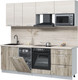 Миниатюра изображения товара Кухонный гарнитур Интерлиния Мила Лайт 2.25-ПМ4 (вудлайн кремовый/дуб серый/травертин серый)