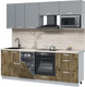 Миниатюра изображения товара Кухонный гарнитур Интерлиния Мила Лайт 2.25-ПМ4  (серебро/дуб веллингтон/травертин серый)