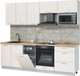 Миниатюра изображения товара Кухонный гарнитур Интерлиния Мила Лайт 2.45-ПМ4  (персидский жемчуг/персидский жемчуг/дуб бунратти)