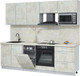 Миниатюра изображения товара Кухонный гарнитур Интерлиния Мила Лайт 2.45-ПМ4 (бетон лайт/бетон лайт/опал светлый)