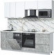 Миниатюра изображения товара Кухонный гарнитур Интерлиния Мила Лайт 2.25-ПМ4  (белый платинум/бетон/белый гранит)