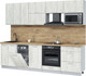 Миниатюра изображения товара Кухонный гарнитур Интерлиния Мила Лайт 2.7-ПМ4  (дуб белый/дуб белый/дуб бунратти)