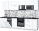 Миниатюра изображения товара Кухонный гарнитур Интерлиния Мила Лайт 3.0-ПМ4 (белый платинум/белый платинум/кастилло темный)