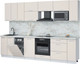 Миниатюра изображения товара Кухонный гарнитур Интерлиния Мила Лайт 3.0-ПМ4  (персидский жемчуг/персидский жемчуг/серый каспий)