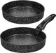 Миниатюра изображения товара Набор сковородок Elan Gallery Гармония Вкуса Черный Мрамор / 121203