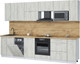 Миниатюра изображения товара Кухонный гарнитур Интерлиния Мила Лайт 3.0-ПМ4  (дуб белый/дуб белый/дуб бунратти)