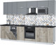 Миниатюра изображения товара Кухонный гарнитур Интерлиния Мила Лайт 3.0-ПМ4  (серебро/дуб серый/кастилло темный)