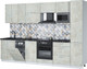 Миниатюра изображения товара Кухонный гарнитур Интерлиния Мила Лайт 3.1-ПМ4  (бетон лайт/бетон лайт/кастилло темный)