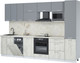 Миниатюра изображения товара Кухонный гарнитур Интерлиния Мила Лайт 3.1-ПМ4  (серебро/дуб белый/опал светлый)