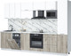 Миниатюра изображения товара Кухонный гарнитур Интерлиния Мила Лайт 3.1-ПМ4 (белый платинум/дуб серый/белый гранит)