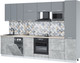 Миниатюра изображения товара Кухонный гарнитур Интерлиния Мила Лайт 3.1-ПМ4 (серебро/бетон/травертин серый)