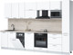 Миниатюра изображения товара Кухонный гарнитур Интерлиния Мила Лайт 3.2-ПМ4  (белый платинум/белый платинум/травертин серый)