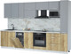 Миниатюра изображения товара Кухонный гарнитур Интерлиния Мила Лайт 3.2-ПМ4 (серебро/дуб золотой/серый каспий)