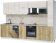 Миниатюра изображения товара Кухонный гарнитур Интерлиния Мила Лайт 3.2-ПМ4 (вудлайн кремовый/дуб золотой/травертин серый)