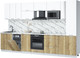 Миниатюра изображения товара Кухонный гарнитур Интерлиния Мила Лайт 3.4-ПМ4 (белый платинум/дуб золотой/белый гранит)