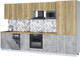 Миниатюра изображения товара Кухонный гарнитур Интерлиния Мила Лайт 3.5-ПМ4 (дуб золотой/бетон/дуб бунратти)