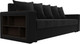 Миниатюра изображения товара Диван Лига Диванов Дубай Лайт полки слева / 114428L ( велюр черный/экокожа черный)
