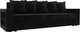 Миниатюра изображения товара Диван Лига Диванов Дубай Лайт полки слева / 114428L ( велюр черный/экокожа черный)