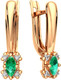 Миниатюра изображения товара Серьги из розового золота ZORKA 3D2038.14K.R (с бриллиантами и изумрудом)