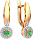 Миниатюра изображения товара Серьги из розового золота ZORKA 3D20154.14K.R.ZZ (с бриллиантами и изумрудом)