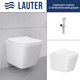 Миниатюра изображения товара Унитаз подвесной Lauter Square с жестким сиденьем Soft Close 214903 + Breez 21GN7071CH (скрытое крепление)