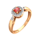 Миниатюра изображения товара Кольцо из розового золота ZORKA 2D30154.14K.R.ZZ (р.18, с бриллиантом и рубином)