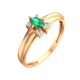 Миниатюра изображения товара Кольцо из розового золота ZORKA 2D2087.14K.R (р.16.5, с бриллиантом и изумрудом)