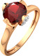 Миниатюра изображения товара Кольцо из розового золота ZORKA 2S50193.14K.R (р.17.5, с гранатом и фианитами)