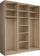 Миниатюра изображения товара Шкаф-купе Евва АЭП ШК.3 01 24 SSH.03 (дуб сонома/дуб сонома/дуб шато)