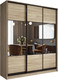 Миниатюра изображения товара Шкаф-купе Евва АЭП ШК.3 01 24 SSG.01 (дуб сонома/дуб сонома/венге глянец)
