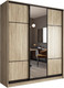 Миниатюра изображения товара Шкаф-купе Евва АЭП ШК.3.01 233 SSG.02 (дуб сонома/дуб сонома/венге глянец)