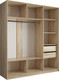 Миниатюра изображения товара Шкаф-купе Евва АЭП ШК.3.01 233 SSG.03  (дуб сонома/дуб сонома/венге глянец)