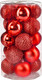 Миниатюра изображения товара Набор шаров новогодних Ausini V5055 (красный, 20шт)