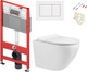 Миниатюра изображения товара Унитаз подвесной с инсталляцией Grado GD-W203T + TECE Kit 9400413 (с кнопкой смыва)