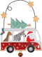 Миниатюра изображения товара Елочная игрушка Gisela Graham Санта и Тигр с Зеброй в автобусе / 10378_2